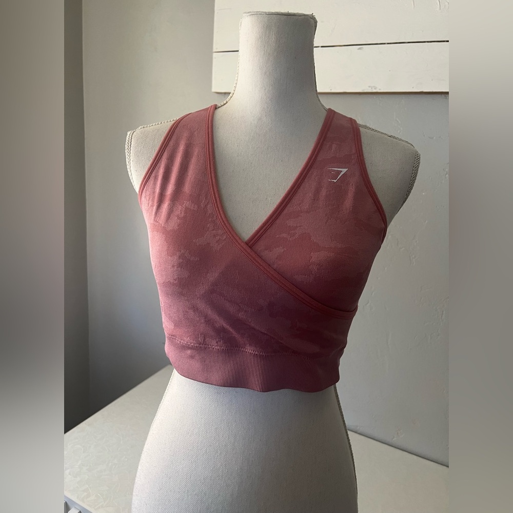 Gymshark Pink Wrap-Style Sports Bra
